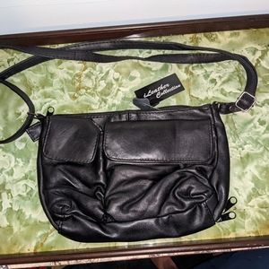 BNWT Genuine black leather handbag